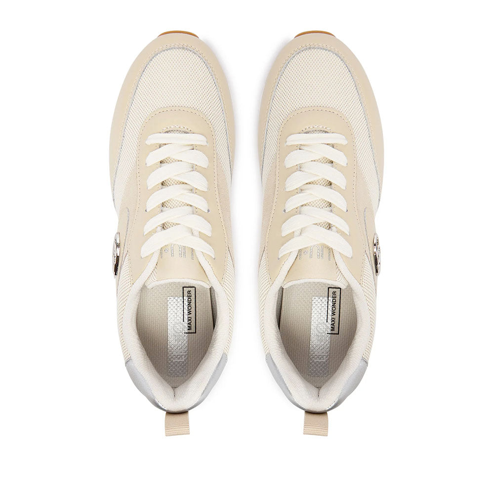 Sneakers Platform Donna LIU JO Maxi Wonder 97 Bis in Pelle e Canvas Beige