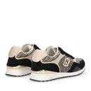 Sneakers Running LIU JO Maxi Wonder Low 02 in Suede Rafia e Pelle Black Rope
