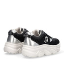 Sneakers Chuncky Donna LIU JO Steffy 01 in Suede e Nylon Nero con Inserti Metallizzati
