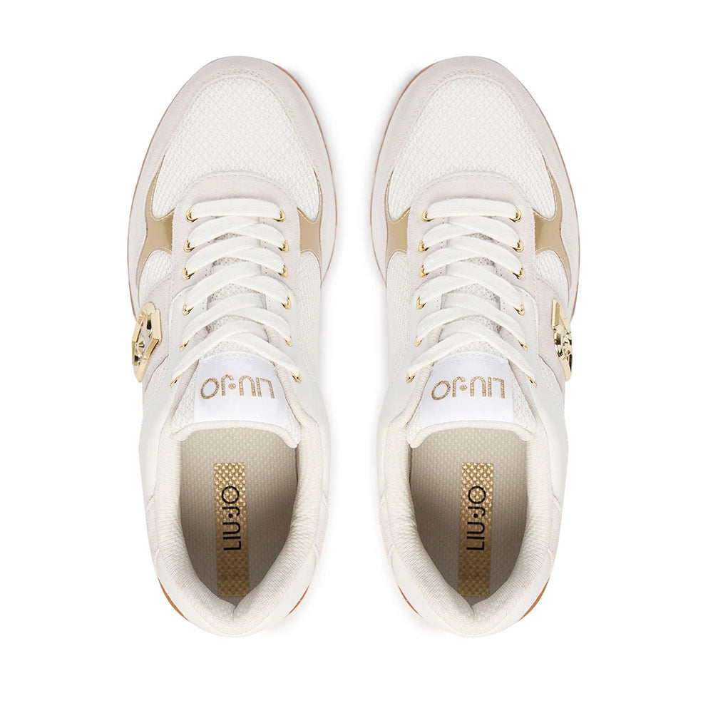 Sneakers Platform Donna LIU JO Amazing 43 Bis in Suede e Mesh Bianco