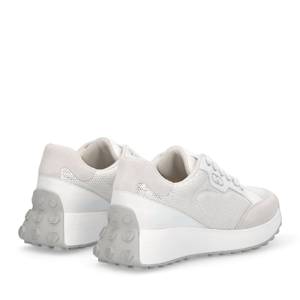 Sneakers Donna LIU JO Lolo 20 in Mesh Suede e Paillettes Bianco