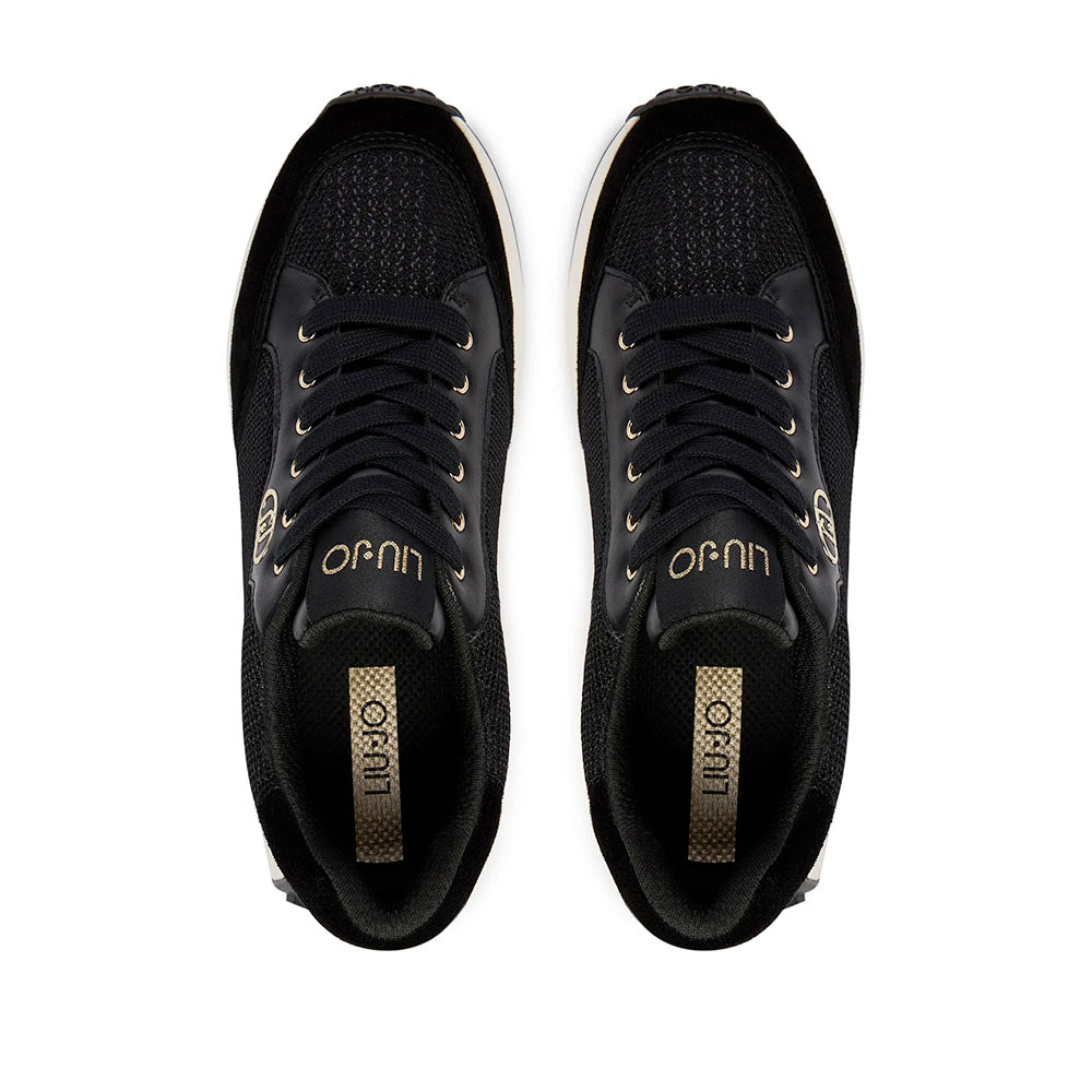 Sneakers Donna LIU JO Lolo 20 in Mesh Suede e Paillettes Nero