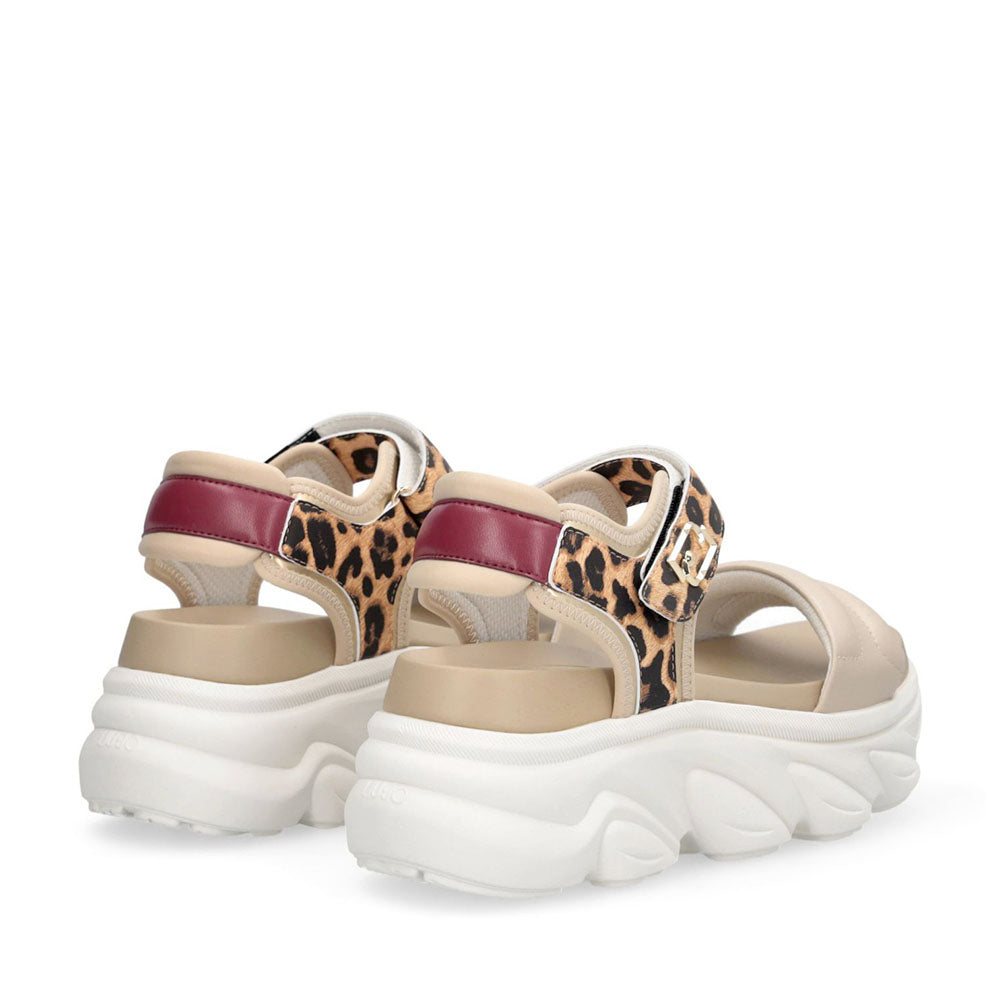 Sandali Chuncky Donna LIU JO Steffy Sandal 01 Beige e Inserto stampa Animalier