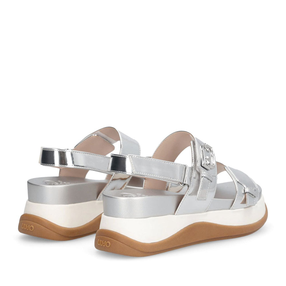 Sandali Platform Donna LIU JO Fiona 02 Effetto Specchio Silver