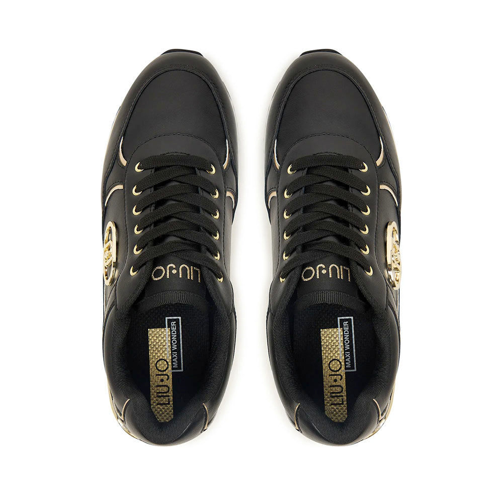 Sneakers Super Platform Donna LIU JO Maxi Wonder Plus 01 in Pelle Nera