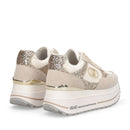 Sneakers Super Platform Donna LIU JO Maxi Wonder Plus 01 in Suede Nylon e Glitter Rope Milk