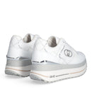 Sneakers Super Platform Donna LIU JO Maxi Wonder Plus 01 in Pelle Bianca e Inserti stampa Monogram