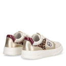 Damen-Slip-On-Sneaker LIU JO Me 05 aus Leder und Stoff in Weiß mit Metallic- und Animalier-Einsätzen