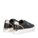 Sneakers Donna LIU JO Pretty 06 in Pelle Nera e Inserti Oro Chiaro