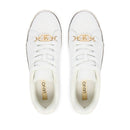 Sneakers Donna LIU JO Kiki 01 in Pelle Bianca con Inserti Laminati Oro
