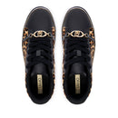Sneakers Donna LIU JO Kiki 01 in Pelle Nera e Inserti in Cavallino stampa Animalier