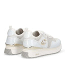 Women's White Mesh Platform Sneakers LIU JO Maxi Wonder 01 with Glitter
