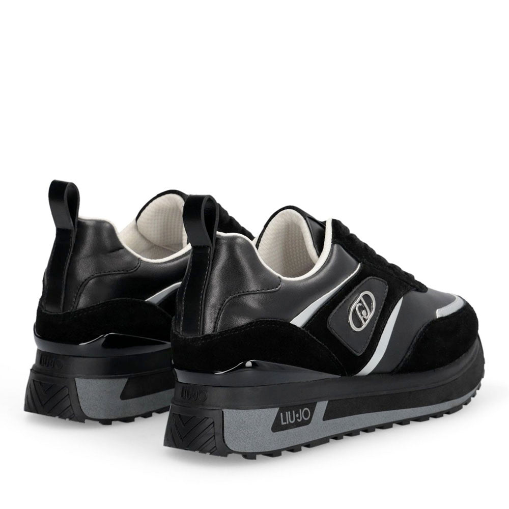 Sneakers Platform Donna LIU JO Maxi Wonder 97 in Pelle e Suede Nero