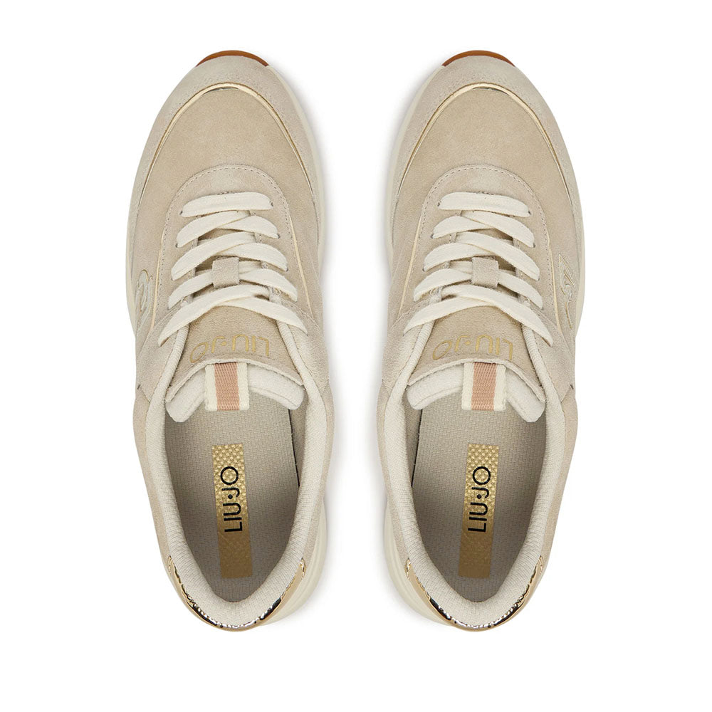 Sneakers Donna LIU JO Stardust 01 in Suede e Vernice color Latte