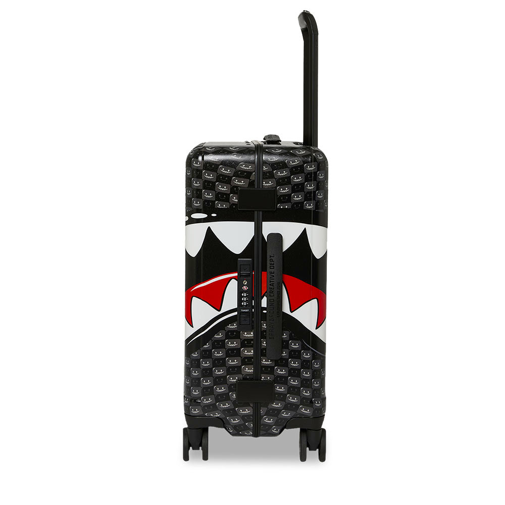 Sprayground Sharks in Paris WTF Bubbly Black Check Trolley – Unisex, Schwarz