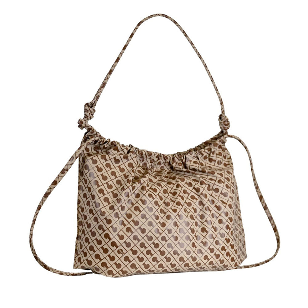 Hobo Bag Donna GHERARDINI in Tessuto Softy colore Tabacco - Burro