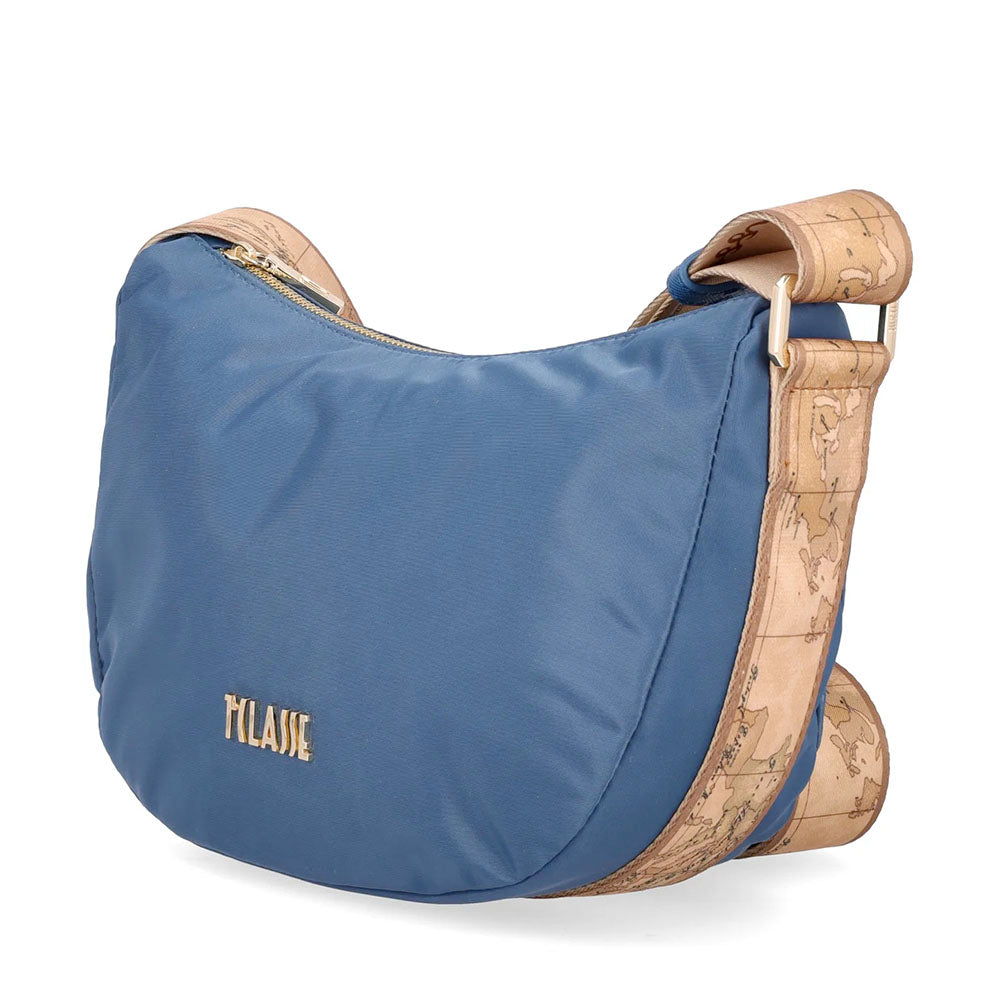 Mezzaluna Piccola a Tracolla 1A Classe Alviero Martini linea Breeze Nylon Blu Pacifico GZ67