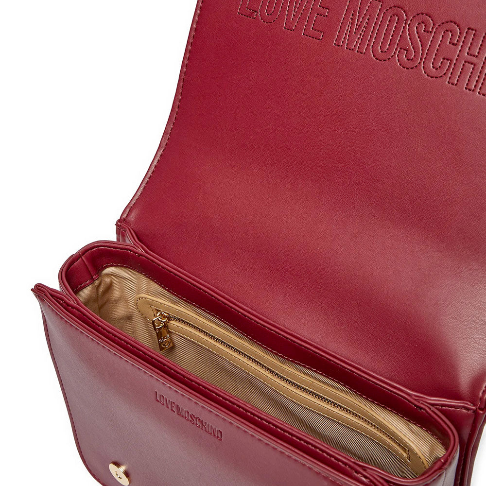 Borsa Donna a Spalla e Tracolla LOVE MOSCHINO linea Quilted Rosso Vino