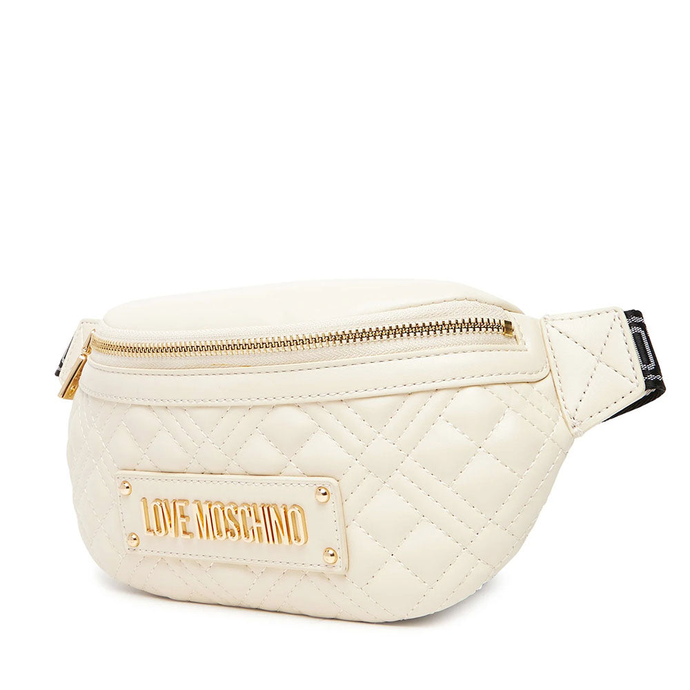 LOVE MOSCHINO LETTERING LINIE
Gesteppte Gürteltasche in der Farbe Elfenbein 