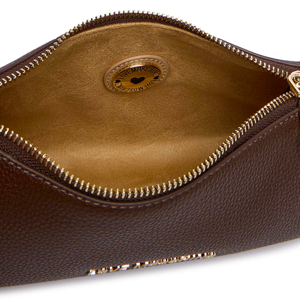 Borsa Sottospalla Donna LOVE MOSCHINO linea Jewel Marrone