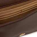 Damen-Clutch mit Umhängeriemen LOVE MOSCHINO in Dunkelbraun mit Maxi-Logo