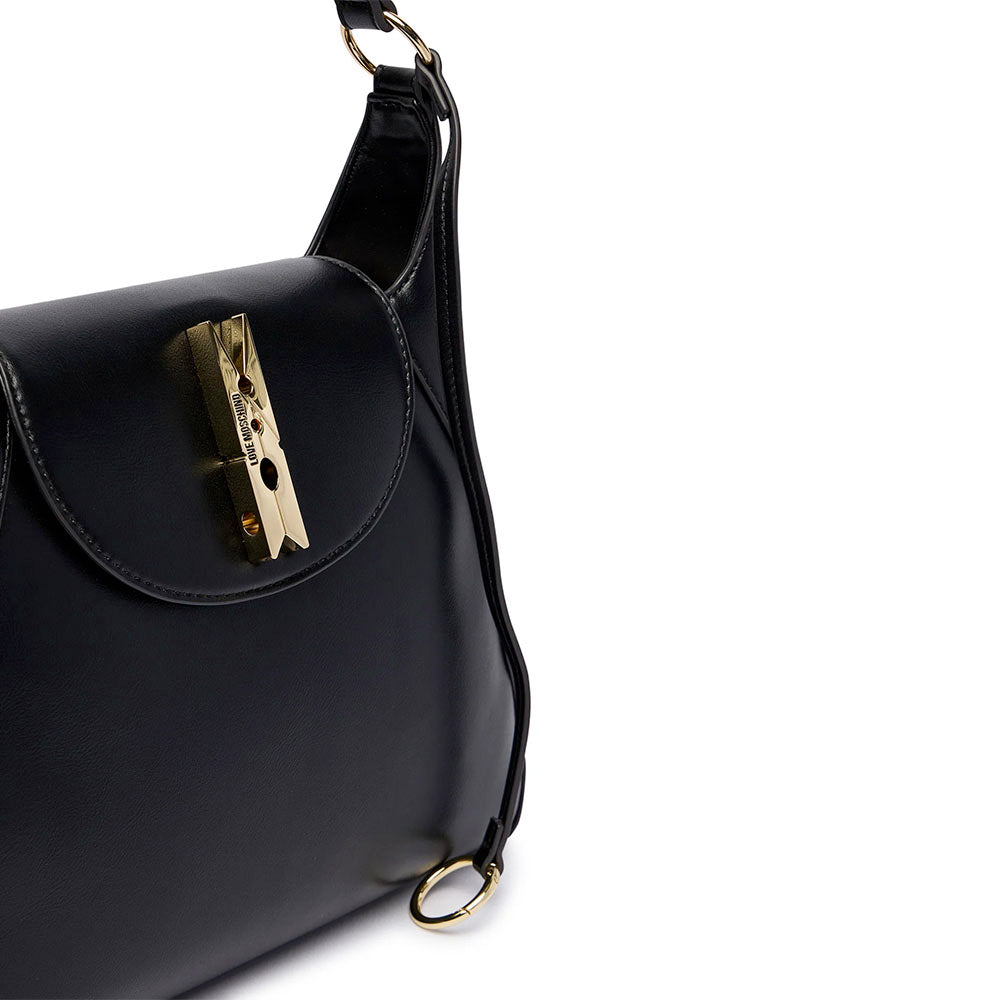 Hobo Bag Donna LOVE MOSCHINO linea Pinned Love Nero