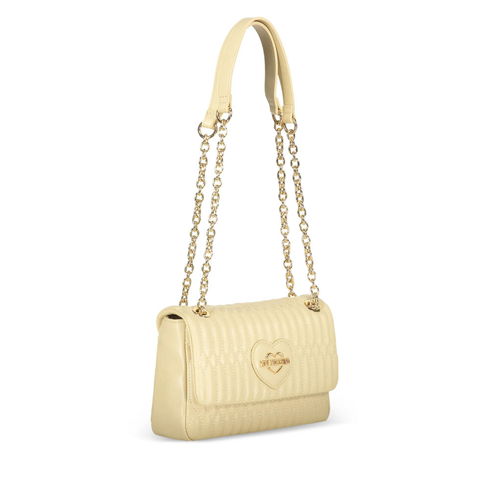 Borsa Donna a Spalla e a Tracolla LOVE MOSCHINO linea Bubby Love in Ecopelle color Burro