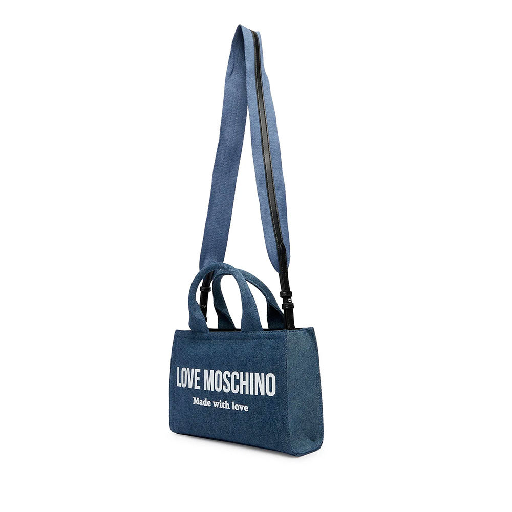 Borsa Donna a Mano LOVE MOSCHINO in Denim Blu
