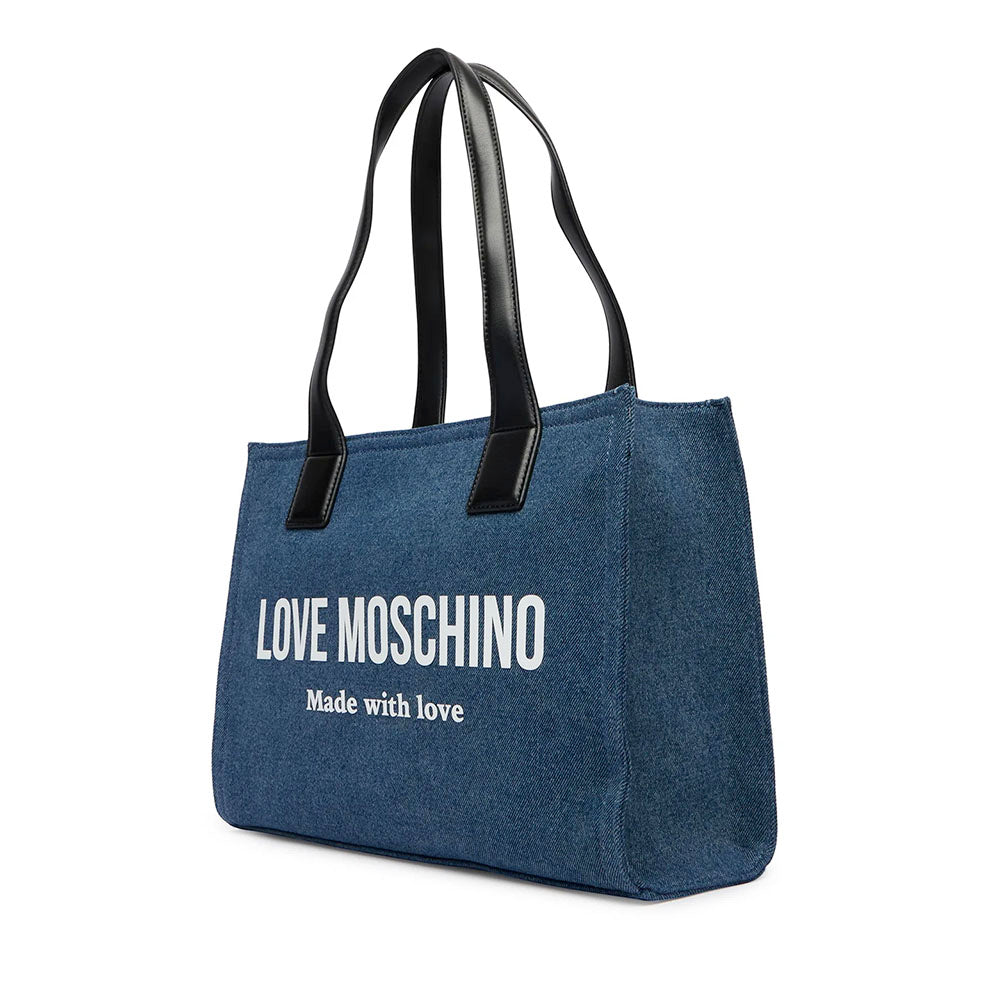 Shopping Bag Donna LOVE MOSCHINO in Denim Blu