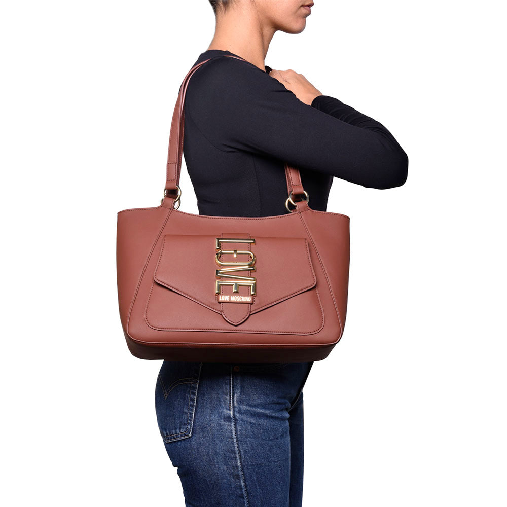 Shopping Bag Donna LOVE MOSCHINO linea Lovebug color Cuoio
