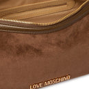 Borsa Donna Hobo Media LOVE MOSCHINO linea Signature Zip in Velour Marrone