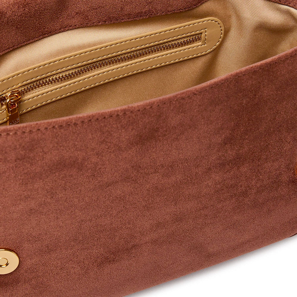 Borsa Donna a Spalla LOVE MOSCHINO linea Signature Zip in Velour color Cuoio