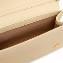Damen-Clutch mit Umhängeriemen LOVE MOSCHINO Modell Smart Daily Bag Lettering Logo in Creme