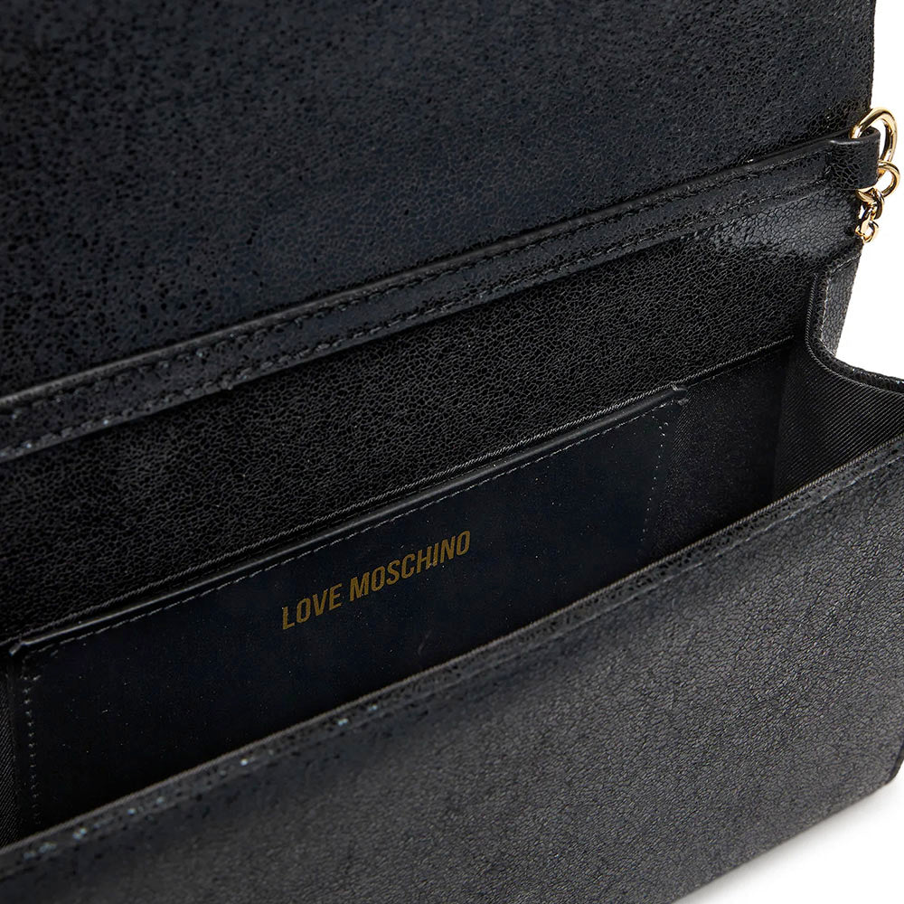 Damen-Clutch mit Umhängeriemen LOVE MOSCHINO Modell Smart Daily Soft in Schwarz