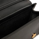 Damen-Clutch mit Umhängeriemen LOVE MOSCHINO Modell Gold Metal Logo aus weichem Stoff in Schwarz