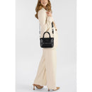 LOVE MOSCHINO Damenhandtasche mit Schulterriemen, Made with Love Linie, Schwarz und Nickel