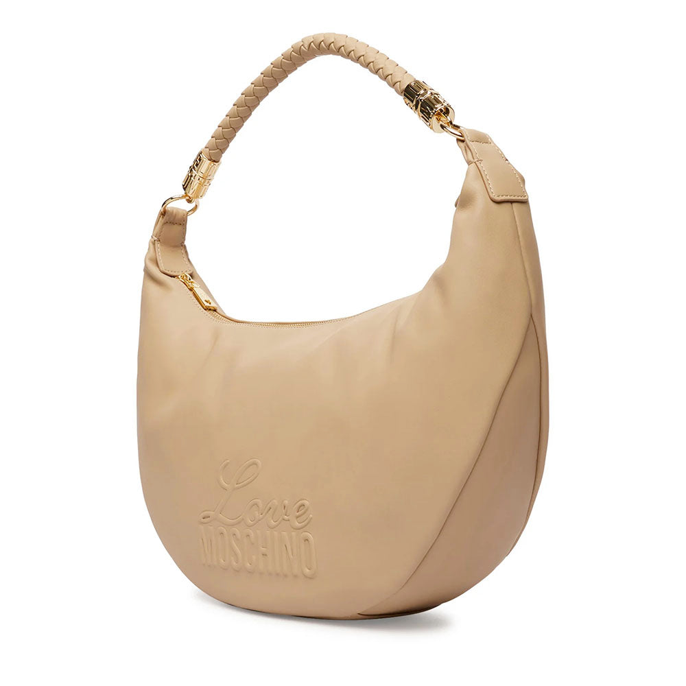 Hobo Bag Donna LOVE MOSCHINO in Ecopelle Taupe