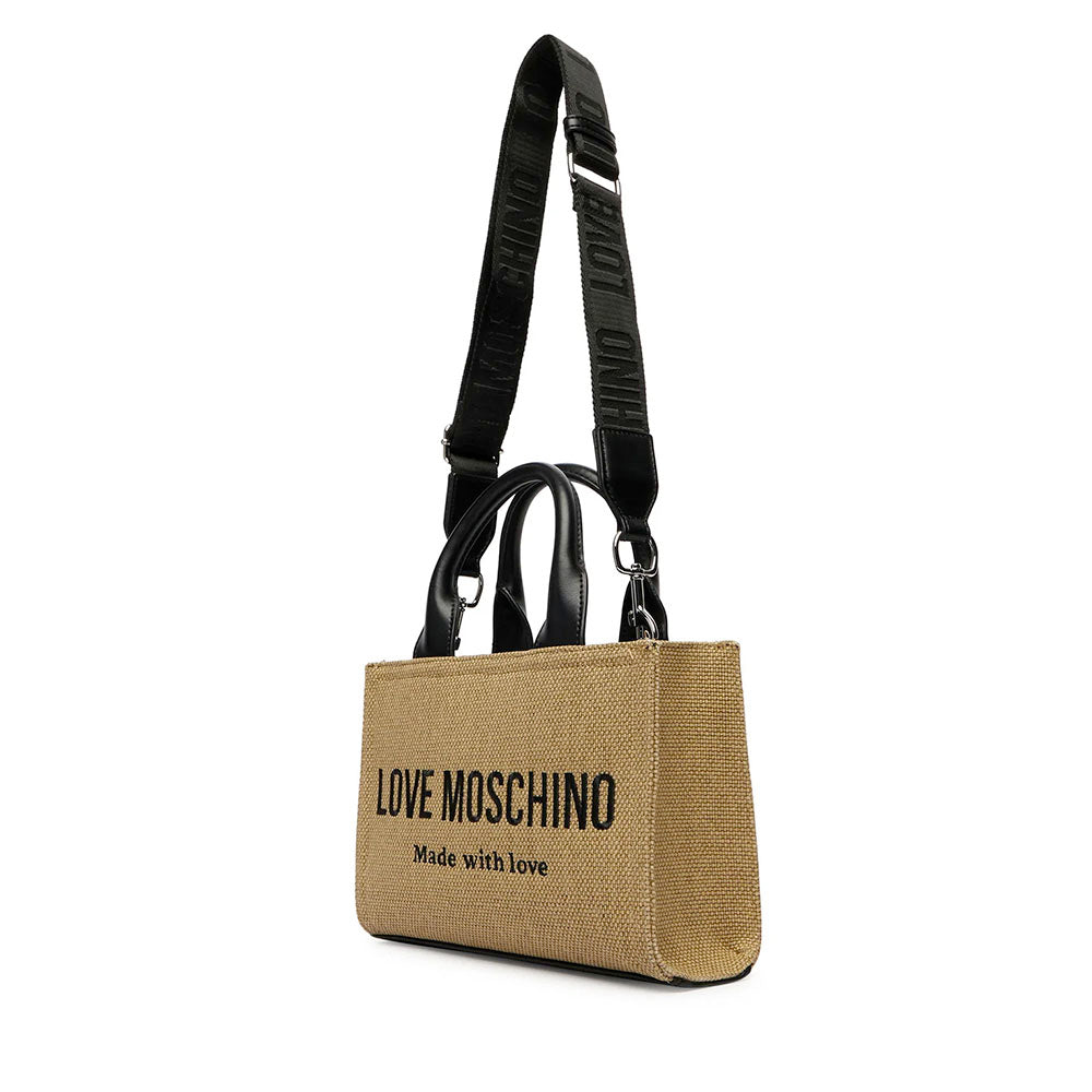 Borsa Donna a Mano LOVE MOSCHINO in Canvas color Oro