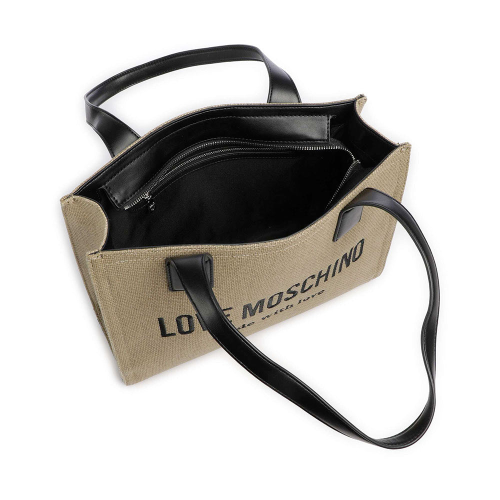 Shopping Bag Donna LOVE MOSCHINO in Canvas color Oro