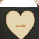LOVE MOSCHINO Damen Umhängetasche Golden Heart Linie Schwarz