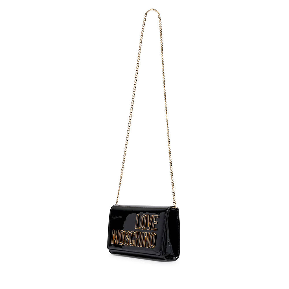Clutch con Tracolla LOVE MOSCHINO in Vernice Nera