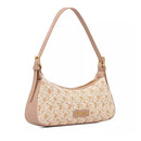 Damen-Schultertasche LOVE MOSCHINO Modell Daisy aus Kunstleder und Bast in Taupe
