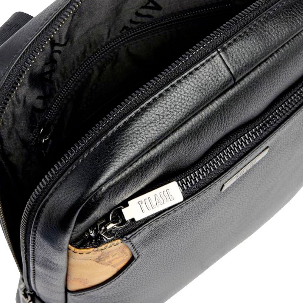 Borsello Uomo Grande 1A Classe Alviero Martini linea Gaelic Leather in Pelle Nera LD08