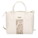 Borsa Donna Grande a Mano 1A Classe Alviero Martini linea Bloom City Avorio e Geo Rafia LD25