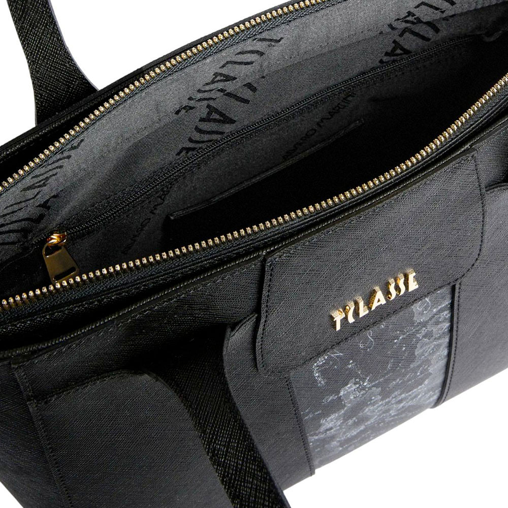 Shopping Bag Donna 1A Classe Alviero Martini linea Windy City Nero e Geo Night LD27