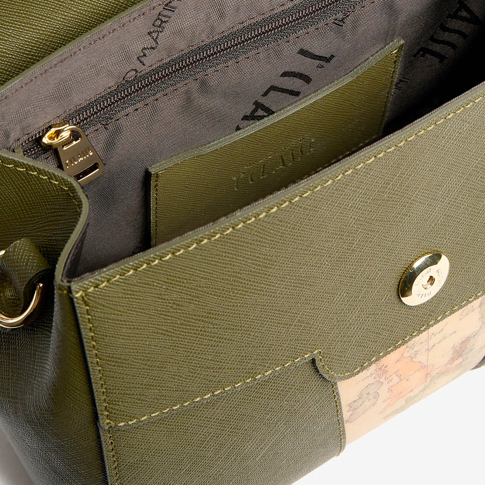 Borsa Donna a Mano con Pattina 1A Classe Alviero Martini linea Windy City Verde Muschio LD29