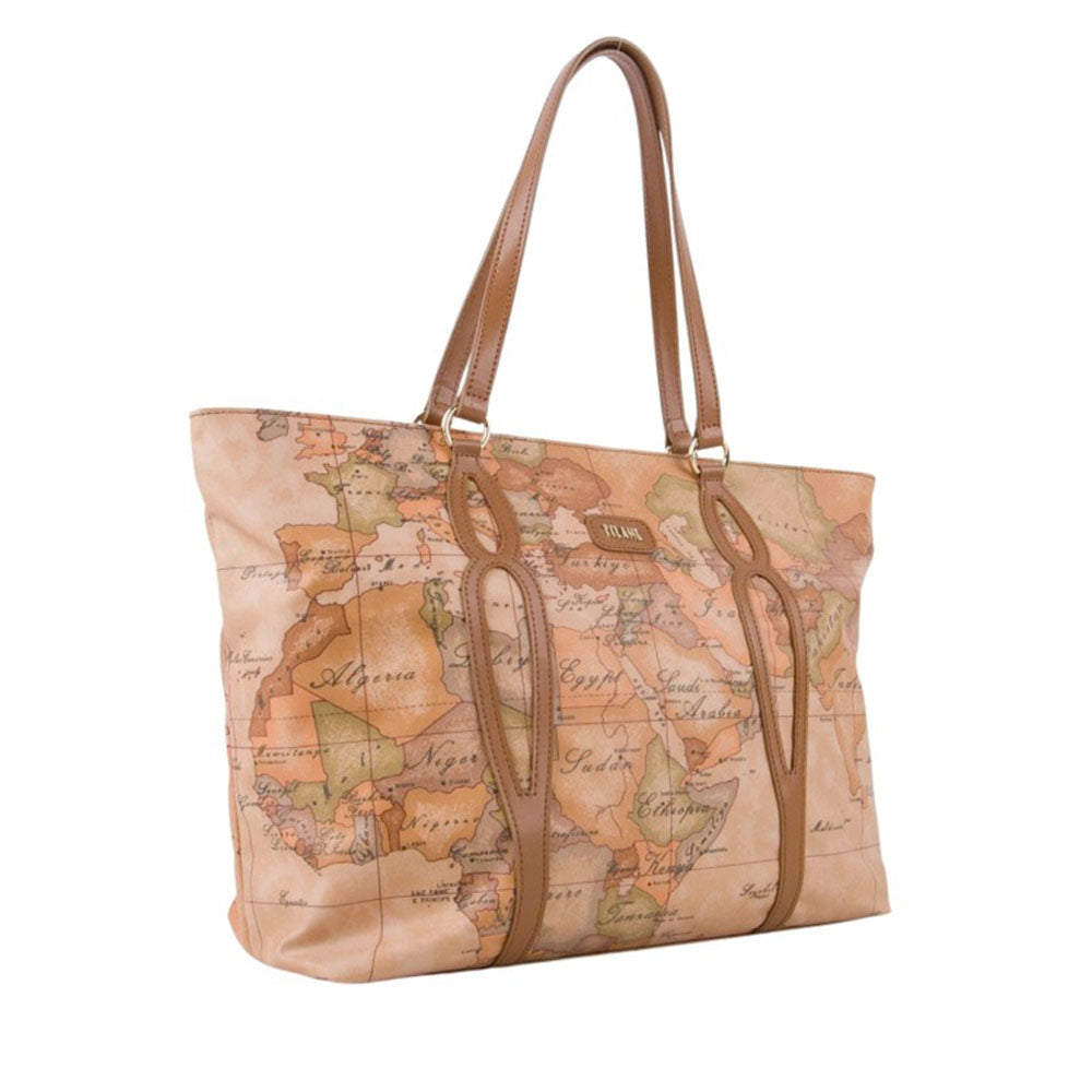 Shopping Bag Donna 1A Classe Alviero Martini linea Soft Petals in Tessuto Soft Geo Classic e Cuoio LE53
