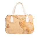 Damen-Henkeltasche 1A Classe ALVIERO MARTINI Modell Soft Petals aus Soft Geo Classic Stoff in Elfenbein - LE57