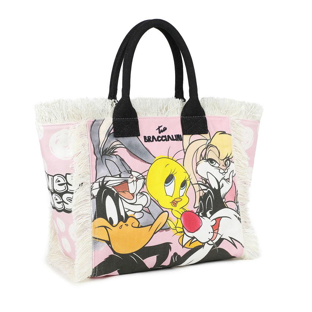 Borsa Donna a Mano BRACCIALINI linea Summer LT in Canvas stampa Looney Tunes