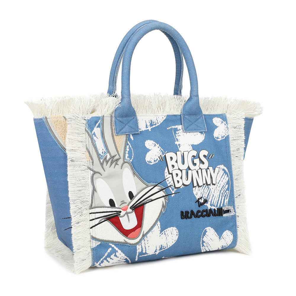 Borsa Donna a Mano BRACCIALINI linea Summer LT in Canvas stampa Bugs Bunny